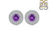 Amethyst & White Topaz Stud Earring AMT-RDE-1271.