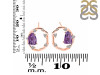 Amethyst Raw Crystal & White Topaz Stud Earring AMT-RDE-1461.