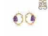Amethyst Raw Crystal & White Topaz Stud Earring AMT-RDE-1461.