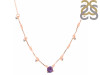 Amethyst  Raw Crystal & White Topaz Necklace AMT-RDN-385.