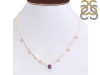 Amethyst  Raw Crystal & White Topaz Necklace AMT-RDN-385.