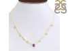 Amethyst  Raw Crystal & White Topaz Necklace AMT-RDN-385.