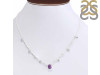 Amethyst  Raw Crystal & White Topaz Necklace AMT-RDN-385.