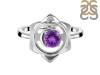Amethyst Chakra & Crescent Moon Ring AMT-RDR-2140.