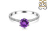 Amethyst & White Topaz Ring AMT-RDR-3144.