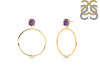Amethyst  Raw Crystal & White Topaz Earring AMT-RE-59.
