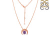 Amethyst Raw Crystal & White Topaz Necklace AMT-RN-67.