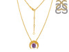 Amethyst Raw Crystal & White Topaz Necklace AMT-RN-67.