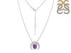 Amethyst Raw Crystal & White Topaz Necklace AMT-RN-67.