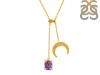 Amethyst Raw Crystal & White Topaz Necklace AMT-RN-71.
