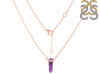 Amethyst & White Topaz Pencil Necklace AMT-RN-84.