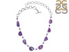 Agate (Purple)/Amethyst Necklace-NJ APU-12-17