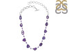 Agate (Purple)/Amethyst Necklace-NJ APU-12-20