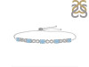 Aquamarine & White Topaz Bracelet With Adjustable Camera Lock AQM-RDB-126.