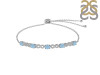 Aquamarine & White Topaz Bracelet With Adjustable Camera Lock AQM-RDB-126.