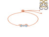 Aquamarine & White Topaz Bracelet With Adjustable Camera Lock AQM-RDB-145.