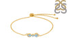 Aquamarine & White Topaz Bracelet With Adjustable Camera Lock AQM-RDB-145.