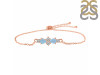 Aquamarine & White Topaz Bracelet With Adjustable Camera Lock AQM-RDB-146.