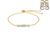 Aquamarine Bracelet With Adjustable Camera Lock AQM-RDB-150.