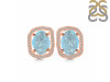 Aquamarine Raw Crystal & White Topaz Stud Earring AQM-RDE-1255.