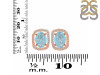 Aquamarine Raw Crystal & White Topaz Stud Earring AQM-RDE-1255.