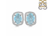 Aquamarine Raw Crystal & White Topaz Stud Earring AQM-RDE-1255.