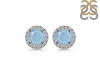 Aquamarine & White Topaz Stud Earring AQM-RDE-1259.