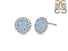 Aquamarine & White Topaz Stud Earring AQM-RDE-1268.