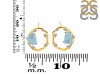 Aquamarine Raw Crystal & White Topaz Stud Earring AQM-RDE-1461.