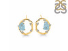 Aquamarine Raw Crystal & White Topaz Stud Earring AQM-RDE-1461.