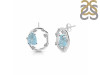 Aquamarine Raw Crystal & White Topaz Stud Earring AQM-RDE-1461.