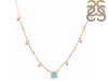 Aquamarine  Raw Crystal & White Topaz Necklace AQM-RDN-385.
