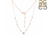 Aquamarine  Raw Crystal & White Topaz Necklace AQM-RDN-385.