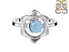 Aquamarine Chakra & Crescent Moon Ring AQM-RDR-2140.