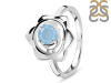 Aquamarine Chakra & Crescent Moon Ring AQM-RDR-2140.