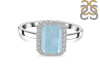 Aquamarine & White Topaz Ring AQM-RDR-2302.
