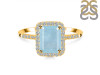 Aquamarine & White Topaz Ring AQM-RDR-3071.