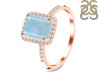 Aquamarine & White Topaz Ring AQM-RDR-3071.