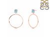 Aquamarine  Raw Crystal & White Topaz Earring AQM-RE-59.