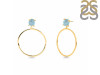 Aquamarine  Raw Crystal & White Topaz Earring AQM-RE-59.