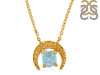 Aquamarine Raw Crystal & White Topaz Necklace AQM-RN-67.