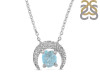 Aquamarine Raw Crystal & White Topaz Necklace AQM-RN-67.
