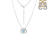 Aquamarine Raw Crystal & White Topaz Necklace AQM-RN-67.