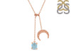 Aquamarine Raw Crystal & White Topaz Necklace AQM-RN-71.
