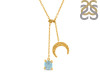 Aquamarine Raw Crystal & White Topaz Necklace AQM-RN-71.