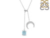 Aquamarine Raw Crystal & White Topaz Necklace AQM-RN-71.