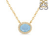Aquamarine & White Topaz Necklace AQM-RN-85.