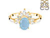 Aquamarine & White Topaz Ring AQM-RR-405.