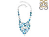 Agate (Seafoam)/Larimar/Blue Topaz/Pearl Necklace-NJ ASF-12-25