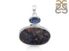 Azurite Druzy/Kyanite Pendant-SP AZR-1-102